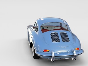 porsche 356 with interior pack Modelo 3D