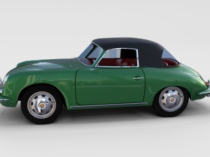 porsche 356 with interior pack Modelo 3D