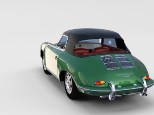 porsche 356 with interior pack Modelo 3D
