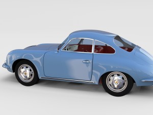 porsche 356 with interior pack Modelo 3D