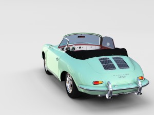 porsche 356 with interior pack Modelo 3D