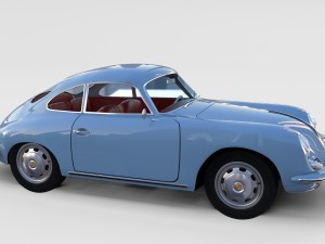 porsche 356 with interior pack Modelo 3D