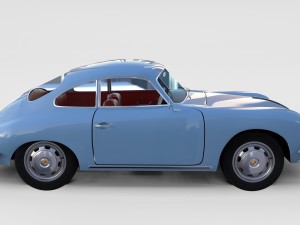 porsche 356 with interior pack Modelo 3D