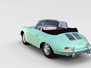 porsche 356 with interior pack Modelo 3D
