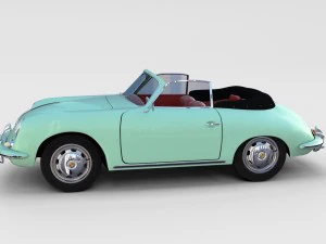 porsche 356 with interior pack 3D Model