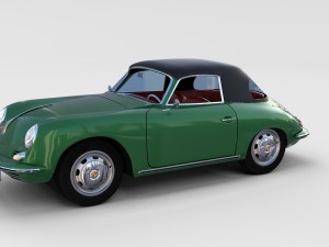 porsche 356 with interior pack Modelo 3D