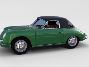 porsche 356 with interior pack Modelo 3D