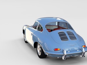 porsche 356 with interior pack Modelo 3D
