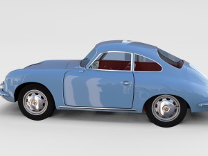 porsche 356 with interior pack Modelo 3D