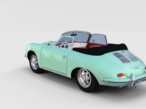 porsche 356 with interior pack Modelo 3D