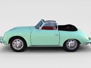 porsche 356 with interior pack Modelo 3D