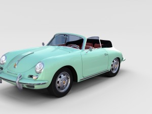 porsche 356 with interior pack Modelo 3D