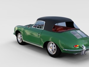 porsche 356 with interior pack Modelo 3D