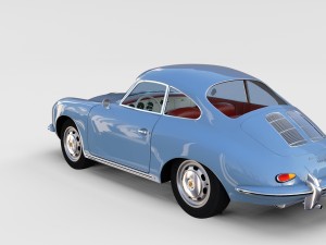 porsche 356 with interior pack Modelo 3D