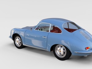 porsche 356 with interior pack Modelo 3D