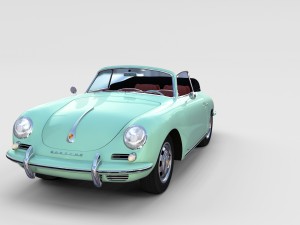 porsche 356 with interior pack Modelo 3D