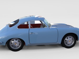 porsche 356 with interior pack Modelo 3D