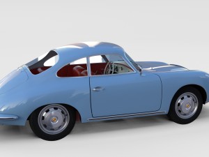 porsche 356 with interior pack Modelo 3D