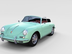 porsche 356 with interior pack Modelo 3D