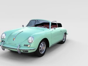 porsche 356 with interior pack 3D Model