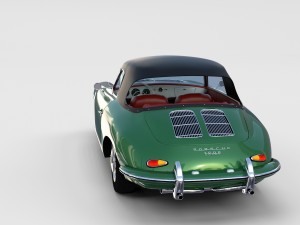 porsche 356 with interior pack Modelo 3D