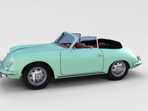 porsche 356 with interior pack Modelo 3D