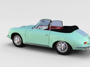 porsche 356 with interior pack Modelo 3D
