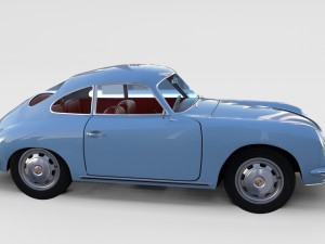 porsche 356 with interior pack Modelo 3D