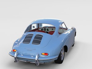porsche 356 with interior pack Modelo 3D