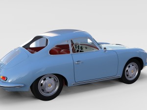 porsche 356 with interior pack Modelo 3D