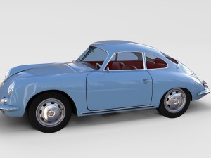 porsche 356 with interior pack Modelo 3D