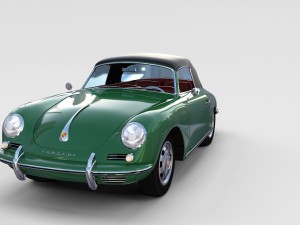 porsche 356 with interior pack Modelo 3D