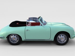 porsche 356 with interior pack Modelo 3D