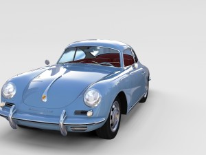 porsche 356 with interior pack Modelo 3D