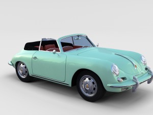 porsche 356 with interior pack Modelo 3D