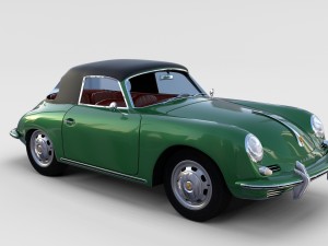 porsche 356 with interior pack Modelo 3D