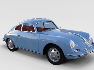 porsche 356 with interior pack Modelo 3D