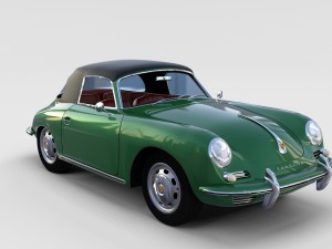 porsche 356 with interior pack Modelo 3D