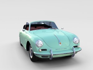 porsche 356 with interior pack Modelo 3D