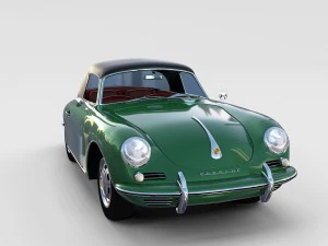 porsche 356 with interior pack 3D Model
