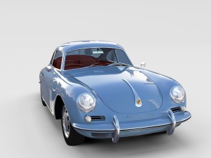 porsche 356 with interior pack Modelo 3D