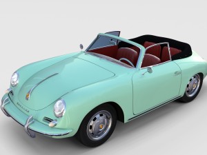 porsche 356 with interior pack Modelo 3D