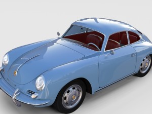 porsche 356 with interior pack Modelo 3D