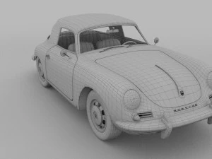 porsche 356 with interior pack 3D Model