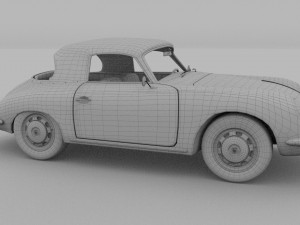 porsche 356 with interior pack Modelo 3D