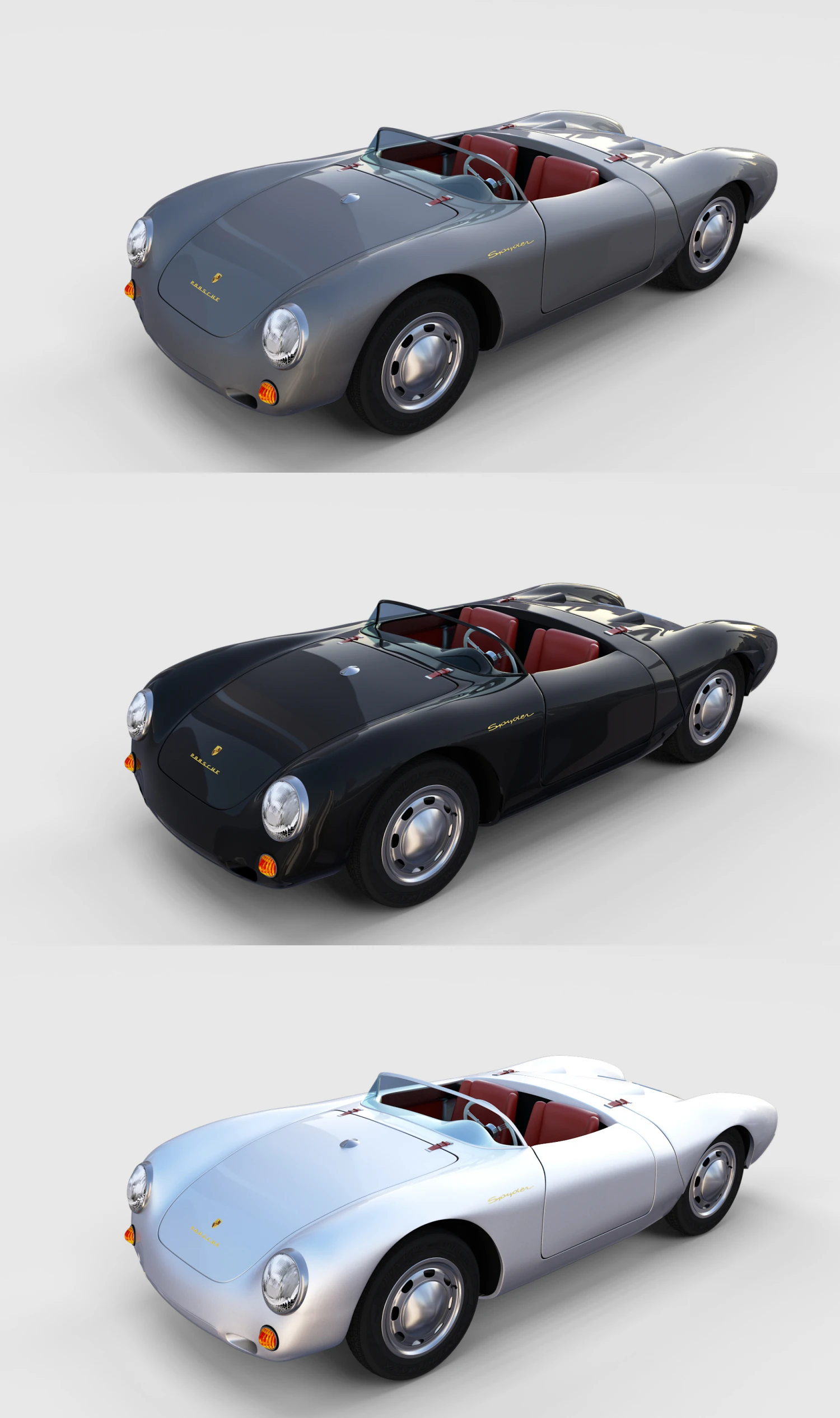porsche 550 pack 3D Model .c4d .max .obj .3ds .fbx .stl .blend 