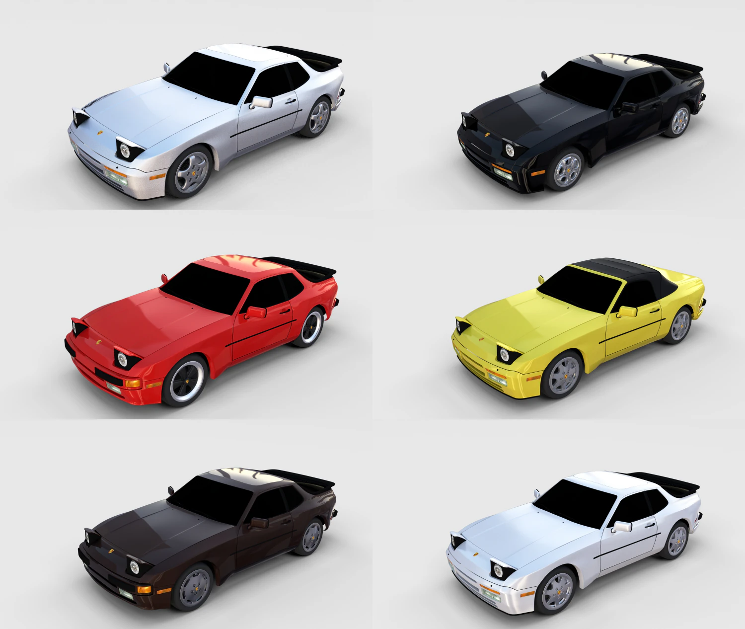 porsche 944 pack 3D Model .c4d .max .obj .3ds .fbx .stl .blend