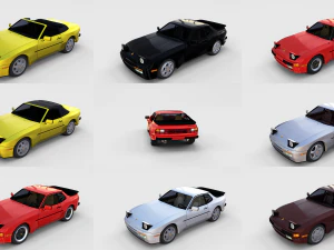 porsche 944 com pacote interior Modelo 3D