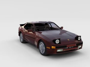 porsche 944 with interior pack 3D Model