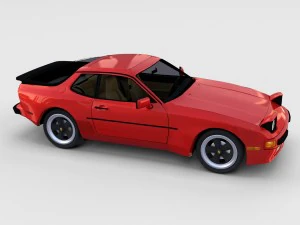 porsche 944 with interior pack 3D Model
